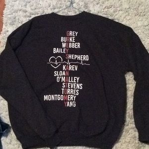 Grey’s Anatomy character list crewneck